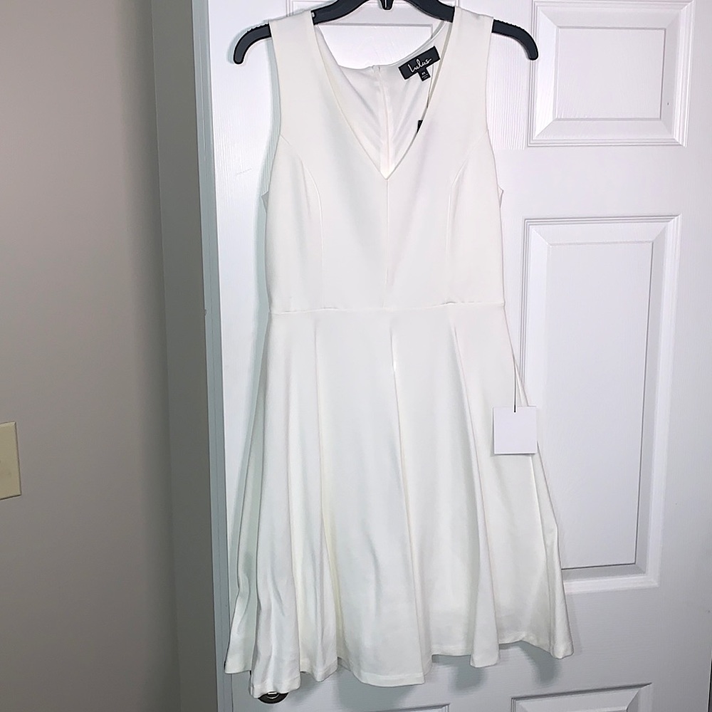 NWT - Lulu’s Bon Appetit White Skater Dress